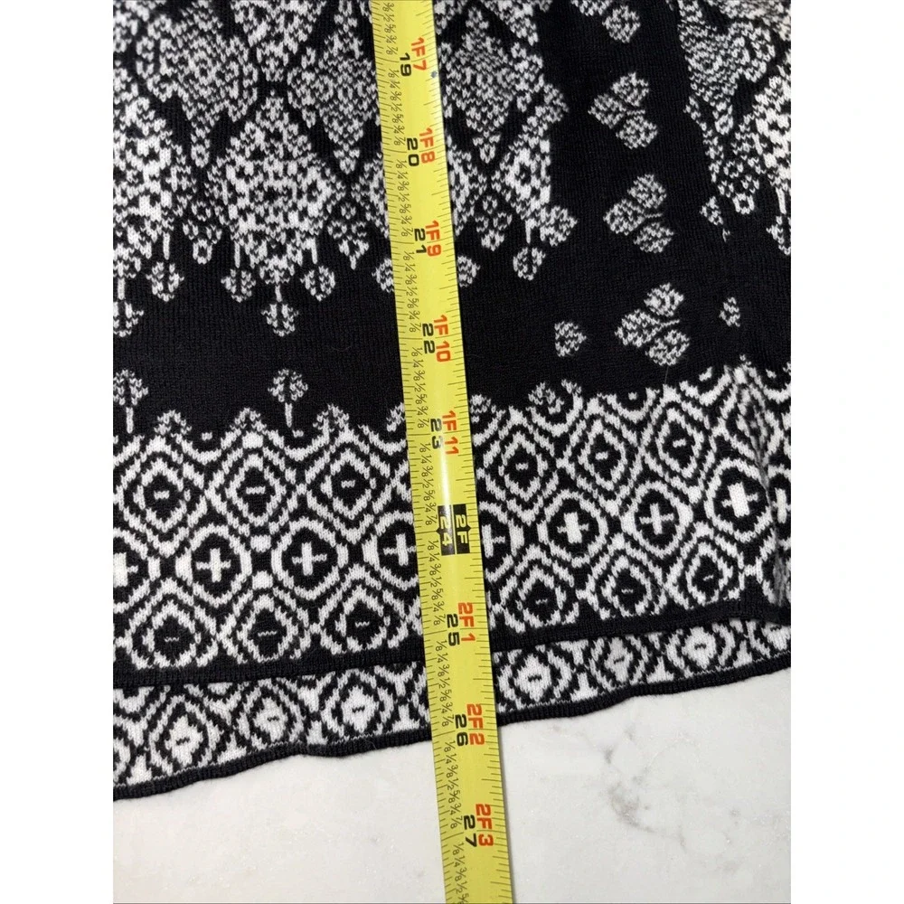 Lucky Brand Aztec Boho Patterned Waterfall Open Front Cardigan Sweater Womens XS